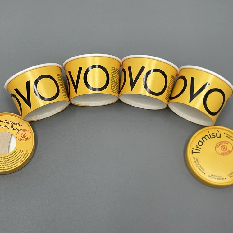 Gelato Ice Cream Cups With Paper Lids